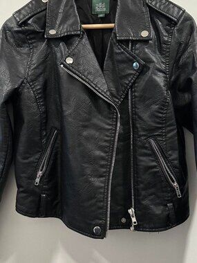 Black faux leather jacket